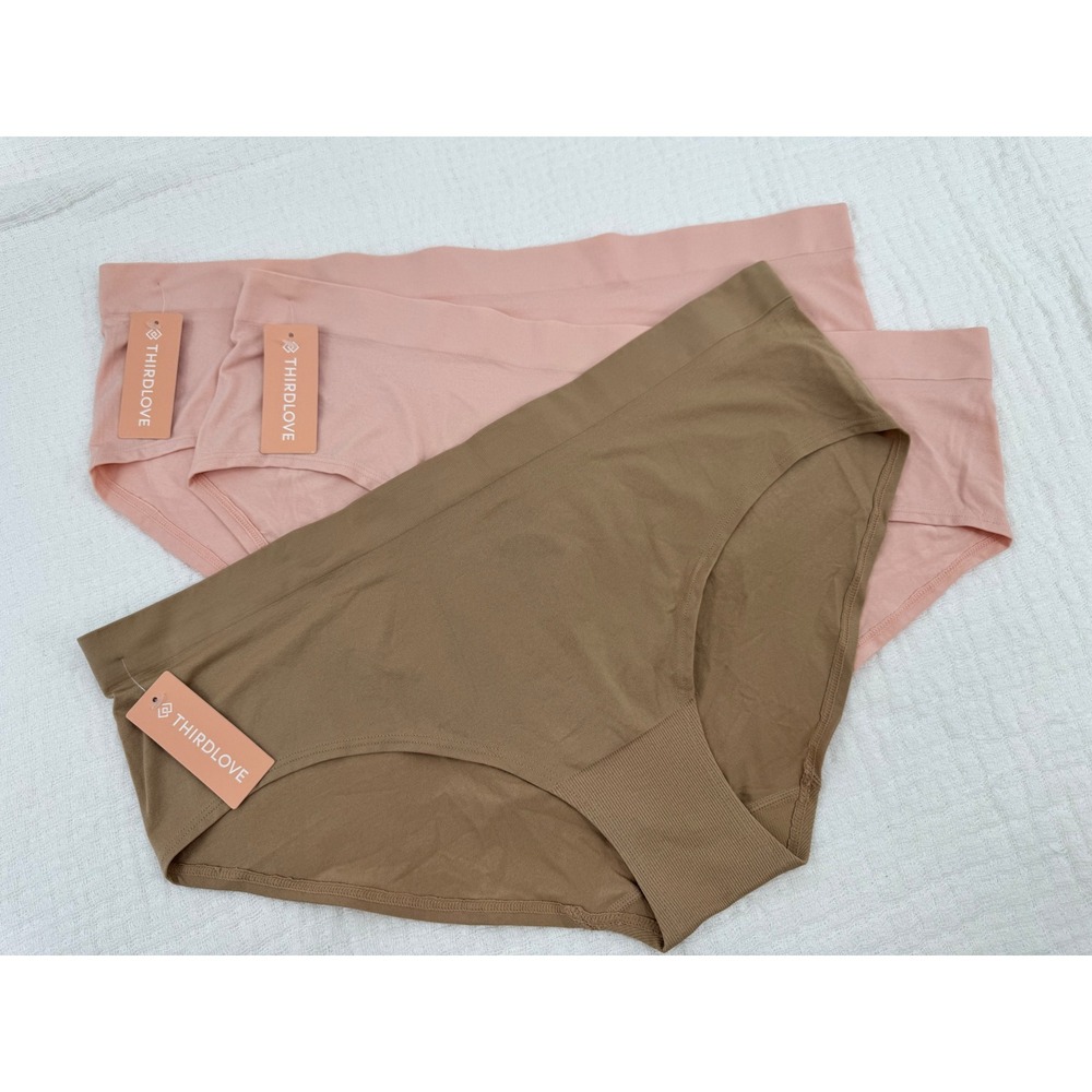 ThirdLove Seamless Brief 3X Pink Tan High Rise Panty Bundle of 3